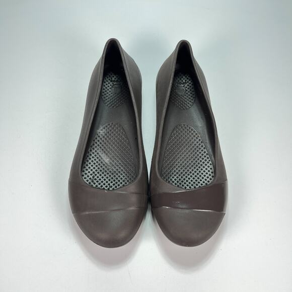 Crocs Gianna Ballet Flats Black Comfortable Slip On Shoes 14573 Women's Size 9 - Picture 3 of 9